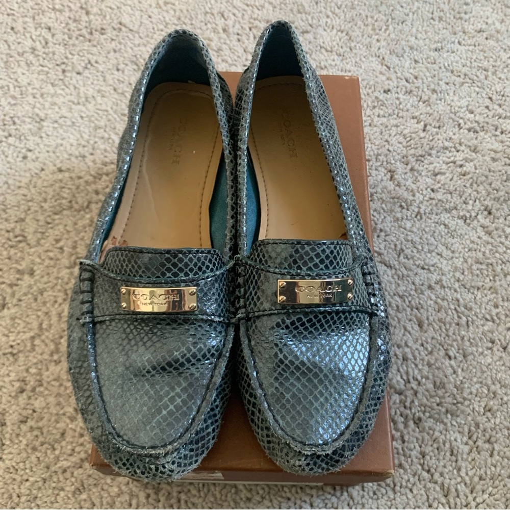 Coach Fredrica snake flats moccasins 8